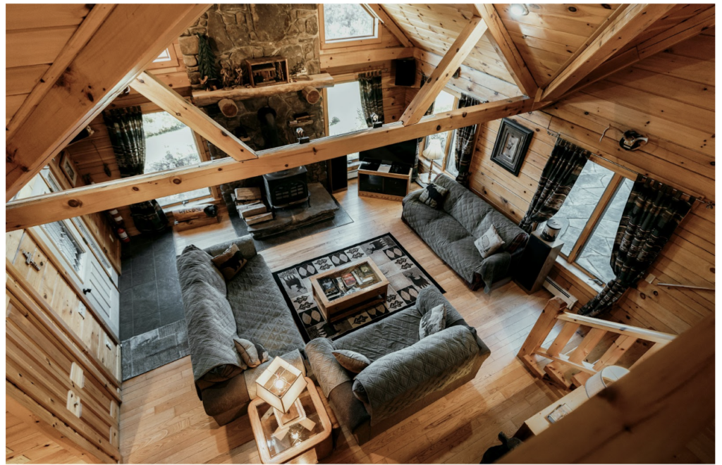 rustic wood-inspired interior of a home